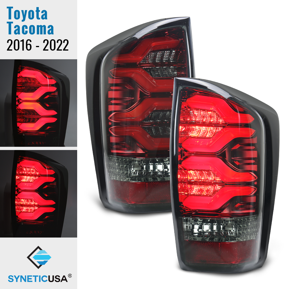 2016 - 2023 Toyota Tacoma PRO-Series LED Tail Lights, Red Smoke