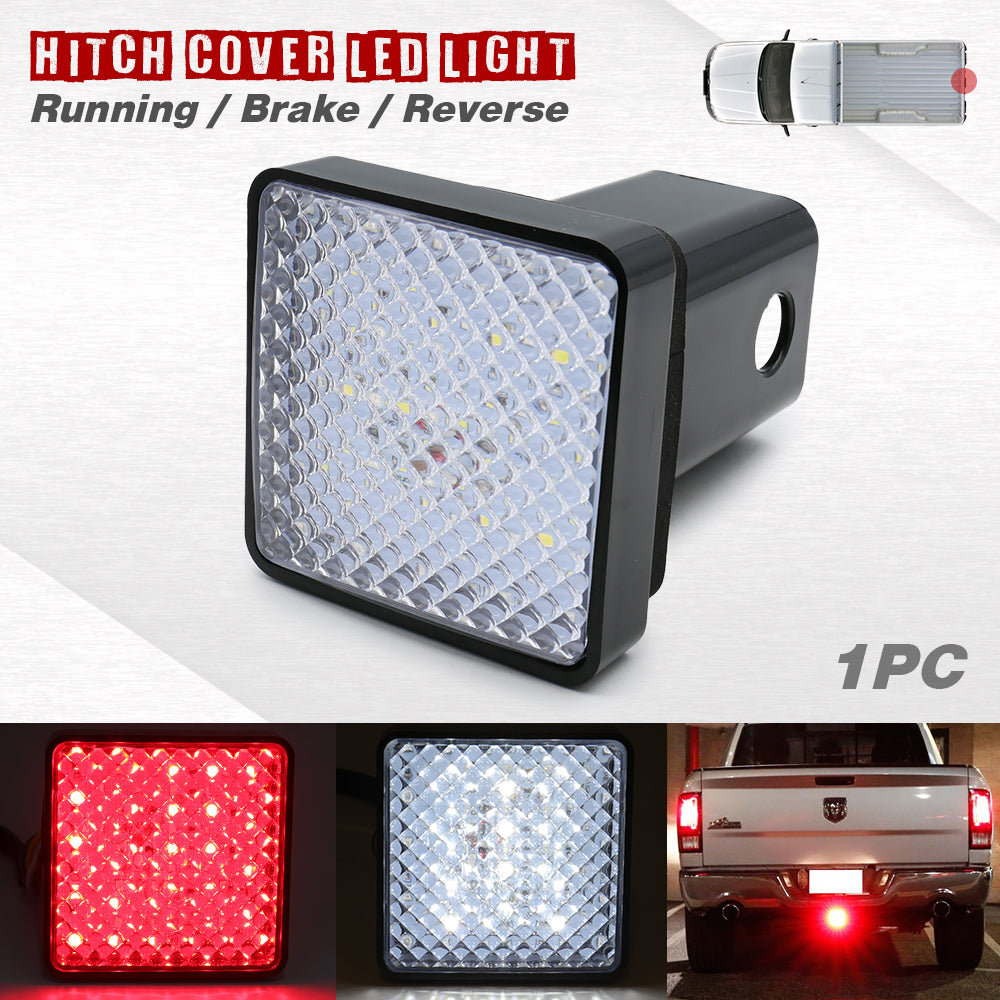 2" LED Tow Hitch Cover Light Driving Lamp for Truck/SUV (Red/White)