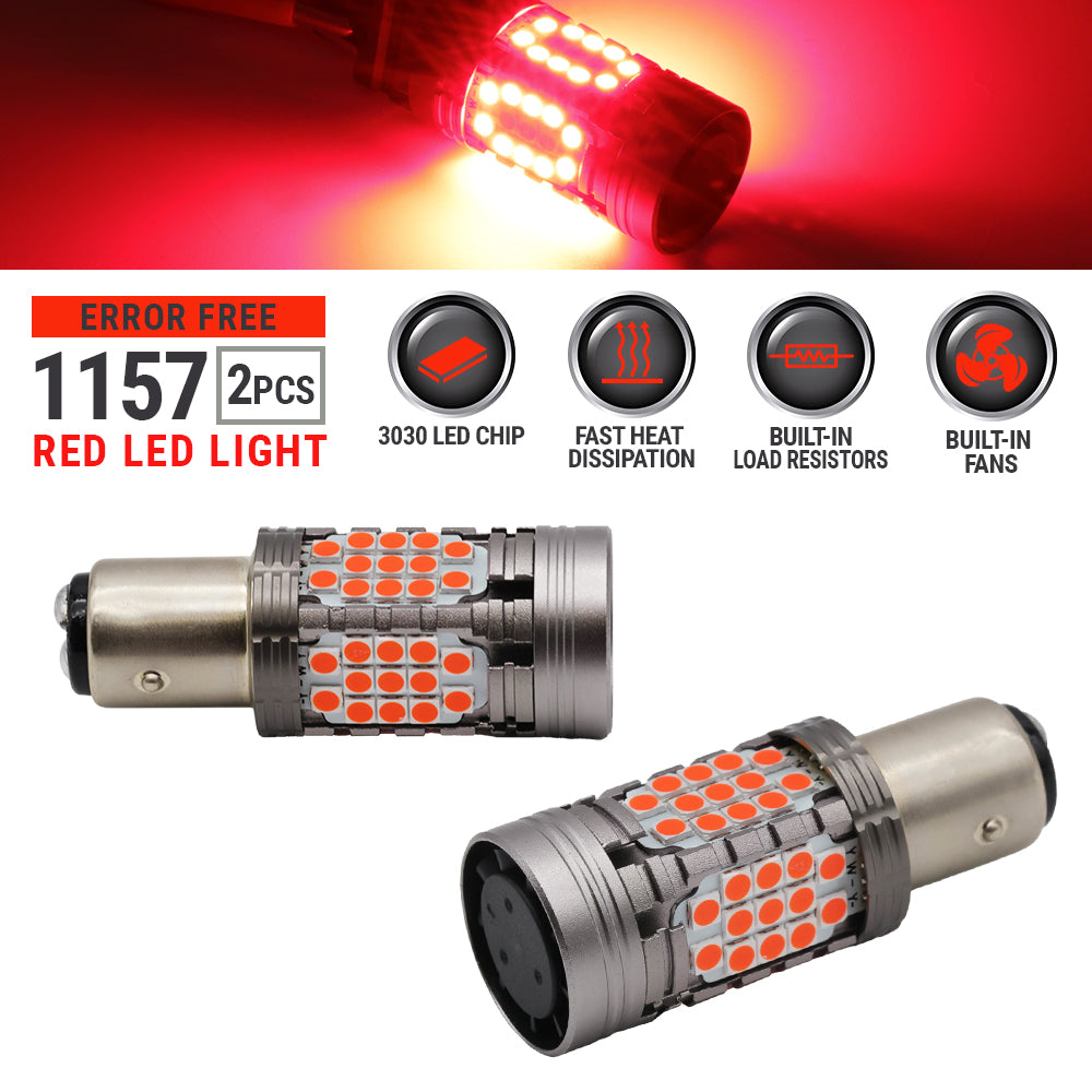 CANBUS Error Free All-in-One Red LED Brake Reverse Turn Signal Bulbs 3157 7443 1157