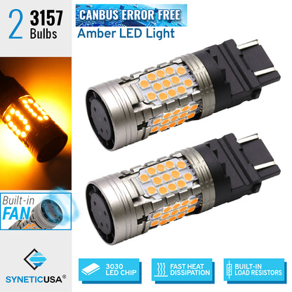 CANBUS Error Free All-in-One 3000K LED Turn Signal Bulbs 3157 7443 1157 Anti-Hyper Flash