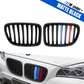 ///M 2pcs BMW Color Front Kidney Grill Matte Black