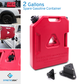 Plastic Portable Spare Gallon / Liter Fuel Tank Gas Container, Red, w/ Bracket Kits