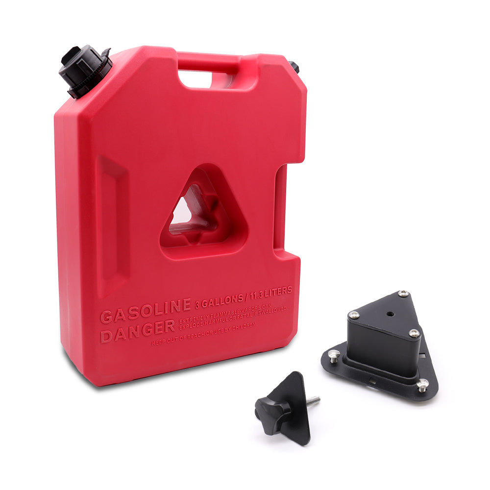 Plastic Portable Spare Gallon / Liter Fuel Tank Gas Container, Red, w/ Bracket Kits