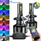 High Power LED CSP Headlight High/Low Beam Fog Light Kit + RGB Bluetooth Phone Control