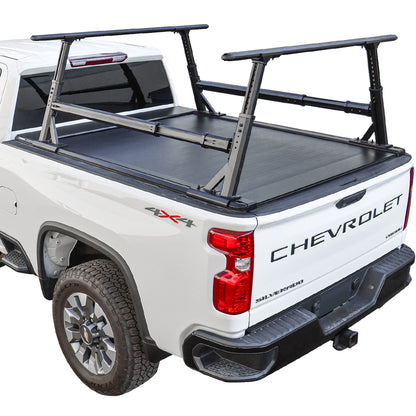 [2-in-1 Bundle] Silverado/Sierra 2500 3500 Retractable Tonneau Cover w/ Rack System