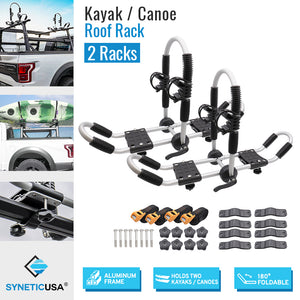 Universal 2-in-1 Aluminum Foldable Canoe / Kayak / Surfboard Carrier Roof Rack J-Bar