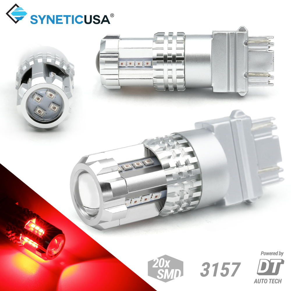 Bright High Quality Brilliant Red Brake LED Light Bulbs Strobe / Flash 1157 3157 7443 Dual Filament