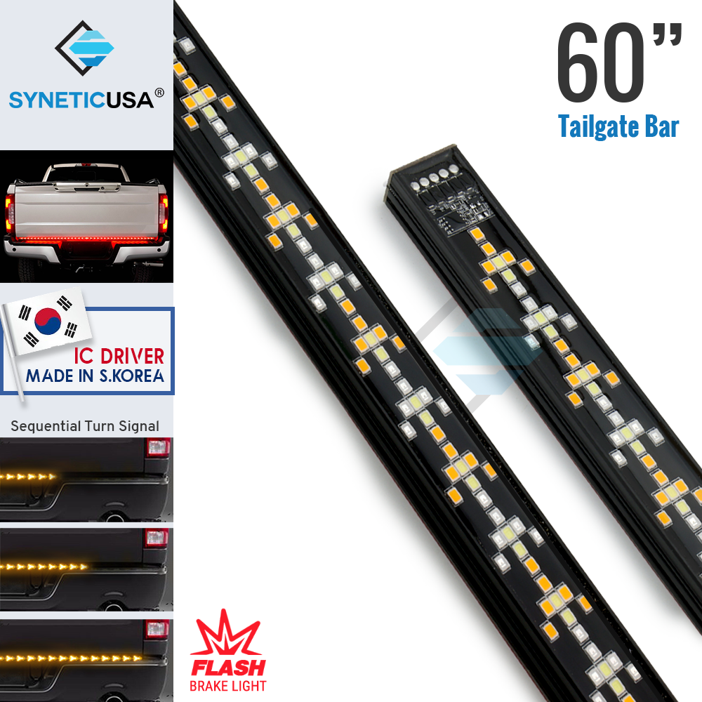 60" Arrow LED Rigid Tailgate Light Bar w/ Reverse, Running & Turn Signal Light, Brake (Flash)