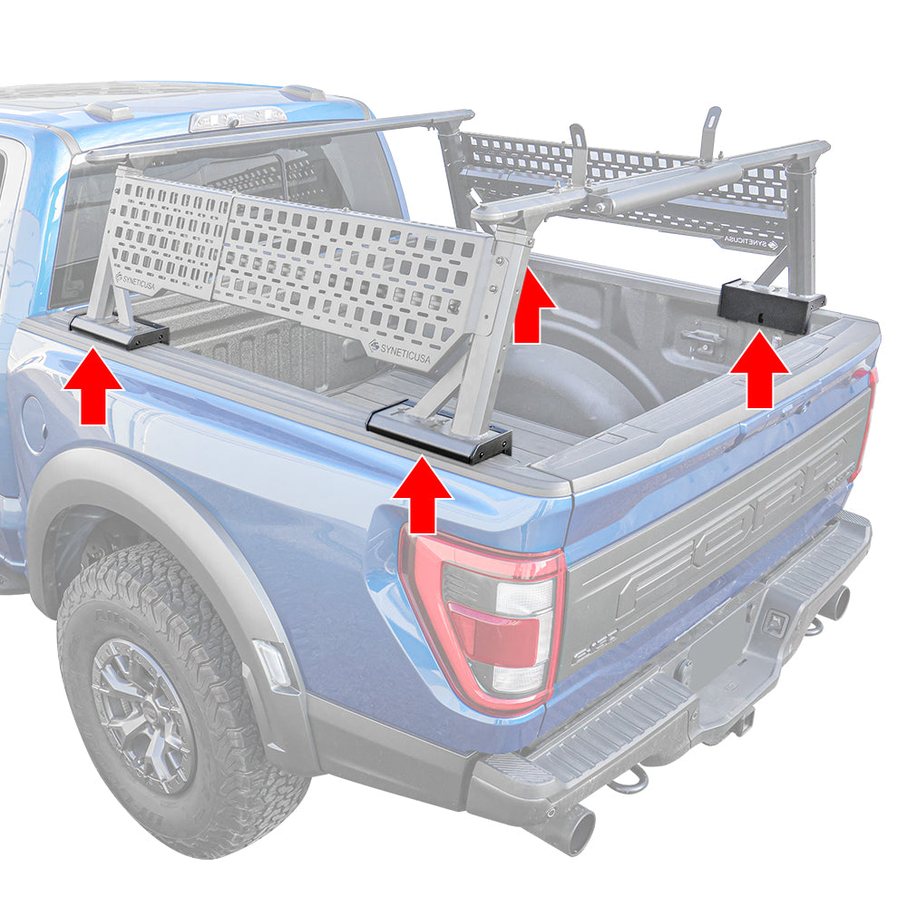 SYNETICUSA 4pcs Truck Bed Adaptor Kit for R1S/R1L Ladder Rack