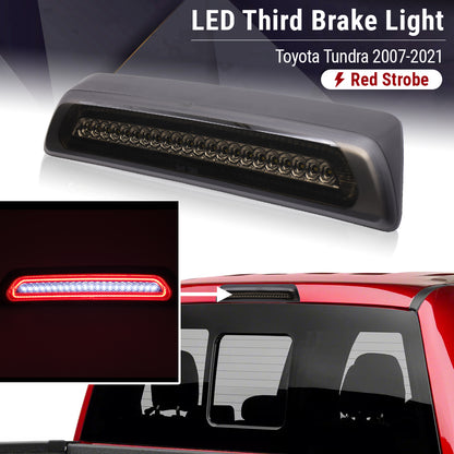 Smokes Lens LED 3rd Brake Light for 2007-2021 Tundra Rear Cargo Lamp (Strobe on Red)