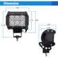 2pcs High Power 18W 4" LED Spot Light w/ Adjustable Mounting Brackets