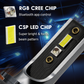 High Power LED CSP Headlight High/Low Beam Fog Light Kit + RGB Bluetooth Phone Control