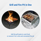 Portable Aluminum Lightweight Fire Pit / BBQ Grill with Ember Mat