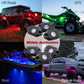 6 Pcs LED Rock Light Kit Underglow RGB+White Bluetooth Control