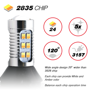 Error Free White/Amber LED Type2 Switchback Bulbs