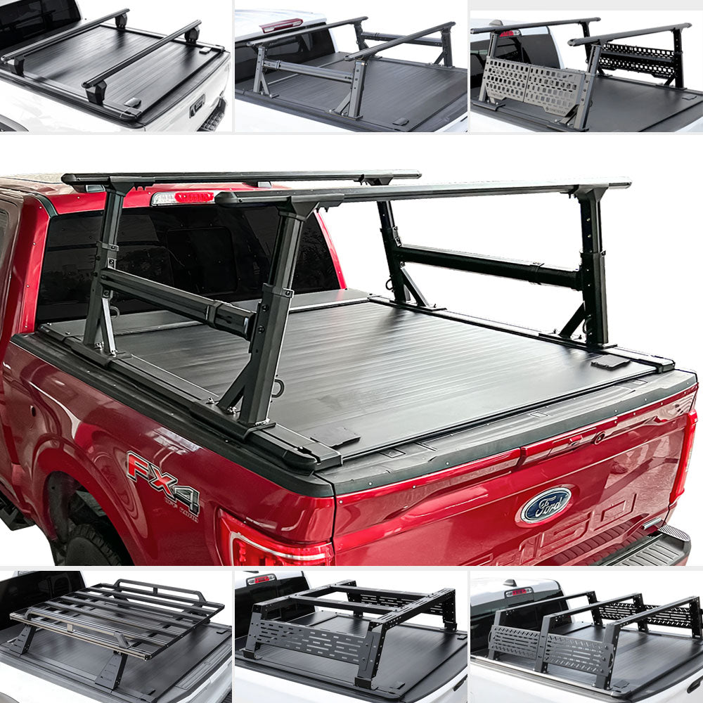 [2-in-1 Bundle] Ford F-250/F-350 Retractable Tonneau Cover w/ Rack System